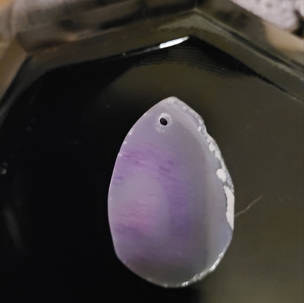Blue Lace Agate Natural Stone Pendant - Picture 3 of 3